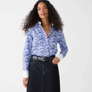 J. Crew Liberty Fabrics Slim Fit Shirt in Arrow Floral Size 0 NWT